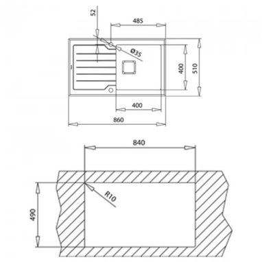TEKA Мойка врезная для кухни DIAMOND 1B 1D 86 ST оборотная полированная (115100021)