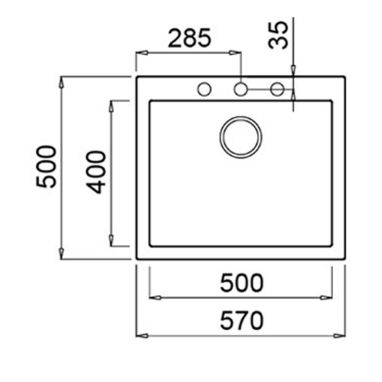 TEKA Мойка врезная для кухни FORSQUARE 50.40 TG без крыла светло бежевый (115230007)