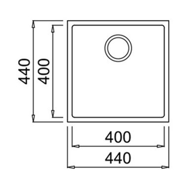 TEKA Мойка под столешницу для кухни SQUARE 40.40 TG без крыла серый (115230026)