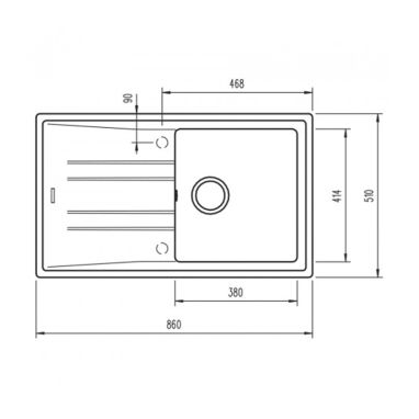 TEKA Кухонная мойка из тегранита Stone 50 B-TG 1B 1D серый металлик (115330014)