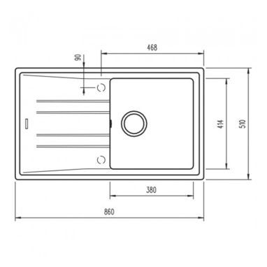 TEKA Кухонная мойка из тегранита Stone 50 B-TG 1B 1D белый (115330019)