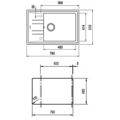 TEKA Кухонная мойка из тегранита Stone 60 S-TG 1B 1D белый (115330033)