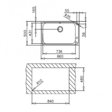 TEKA Мойка врезная для кухни оборотная Bahia 1B Plus (12127001)
