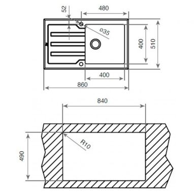 TEKA Мойка врезная для кухни оборотная Lux 1B 1D 86 REV (115100012)