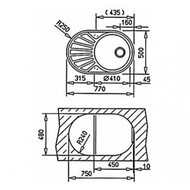 TEKA Мойка врезная для кухни оборотная DR 77 1B 1D (40127301)