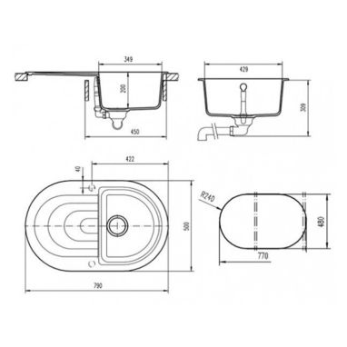 TEKA Кухонная мойка из тегранита Perla 45 B-TG карбон (40144580)