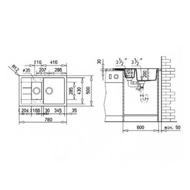 TEKA Кухонная мойка из тегранита Astral 60 B-TG серый металлик (40143572)