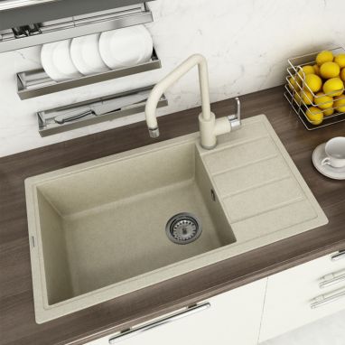 VANKOR Мойка врезная для кухни Easy оборотная Beige (EMP 02.76 XL)