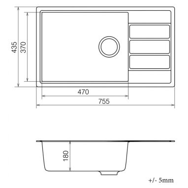 VANKOR Мойка врезная для кухни Easy оборотная Gray (EMP 02.76 XL)