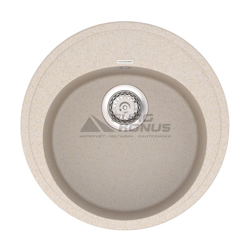 VANKOR Мойка врезная для кухни Sity без крыла beige (SMR 01.50)