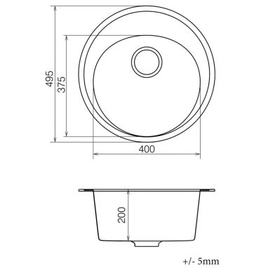 VANKOR Мойка врезная для кухни Sity без крыла gray (SMR 01.50)