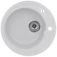 ZERIX Мойка врезная для кухни ZS-510R-01 без крыла белый (ZX4531)