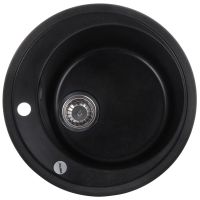 ZERIX Мойка врезная для кухни ZS-510R-14 без крыла черный металлик (ZX4538)