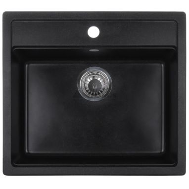ZERIX Мойка врезная для кухни ZS-5751S-03 без крыла черный (ZX4596)