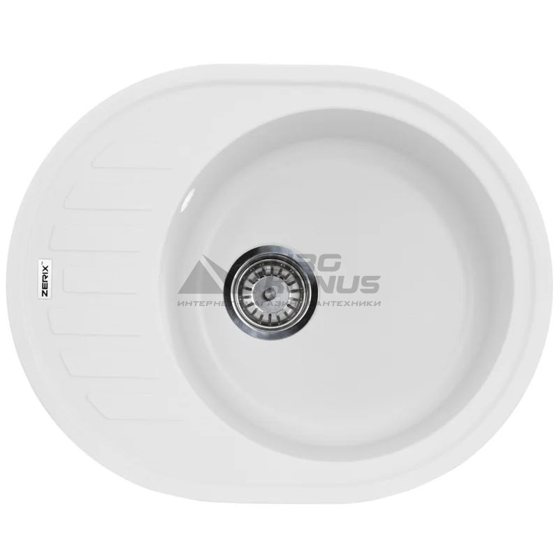 ZERIX Мойка врезная для кухни ZS-6250R-01 оборотная белый (ZX4547)