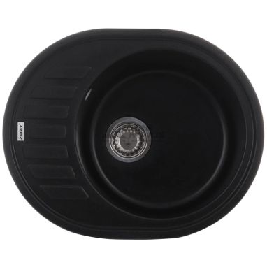 ZERIX Мойка врезная для кухни ZS-6250R-14 оборотная черный металлик (ZX4554)