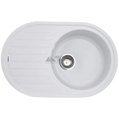 ZERIX Мойка врезная для кухни ZS-7750R-01 оборотная белый (ZX4555)