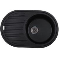 ZERIX Мойка врезная для кухни ZS-7750R-03 оборотная черный (ZX4556)