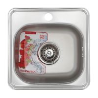 ZERIX Мойка врезная для кухни Z3838-06-160E Satin без крыла матовая (ZM0555)