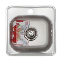 ZERIX Мойка врезная для кухни Z3838-06-160D Decor без крыла декор (ZM0556)