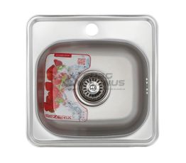 ZERIX Мийка врізна для кухні Z3838-06-160D Decor без крила декор