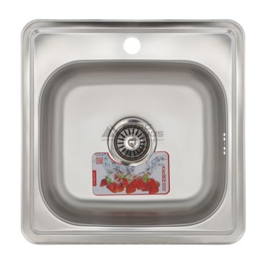 ZERIX Мойка врезная для кухни Z4848-06-160E Satin без крыла матовая (ZM0557)