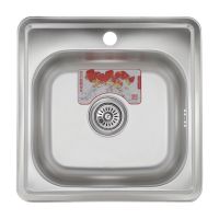 ZERIX Мойка врезная для кухни Z4848-06-160D Decor без крыла декор (ZM0558)