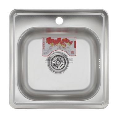 ZERIX Мойка врезная для кухни Z4848-06-160D Decor без крыла декор (ZM0558)
