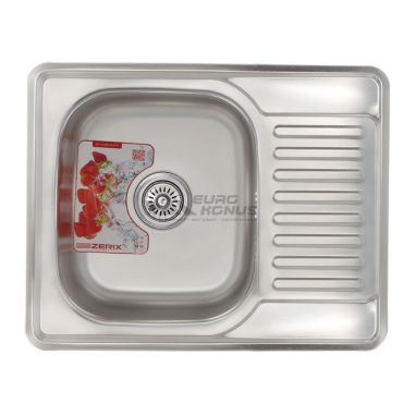 ZERIX Мойка врезная для кухни Z6350-06-160E Satin оборотная матовая (ZM0561)