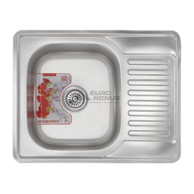ZERIX Мойка врезная для кухни Z6350-08-180D Decor оборотная декор (ZM0564)