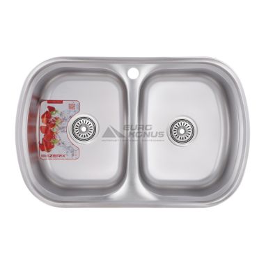 ZERIX Мойка врезная для кухни Z7749-08-180D Decor без крыла декор (ZM0566)