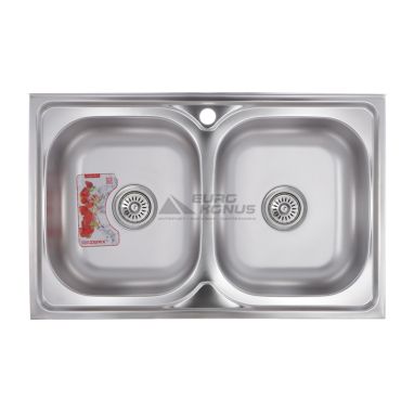 ZERIX Мойка накладная для кухни Z8050D-08-180MD Double Micro Decor без крыла микродекор (ZM0613)