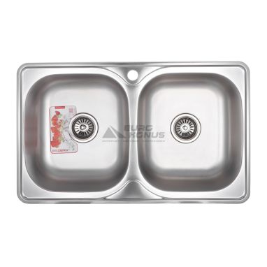 ZERIX Мойка врезная для кухни Z7848D-08-180E Satin без крыла матовая (ZS0578)