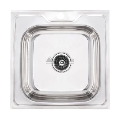 ZERIX Мойка накладная для кухни Z5050-06-160P Polish без крыла полированная (ZS0580)