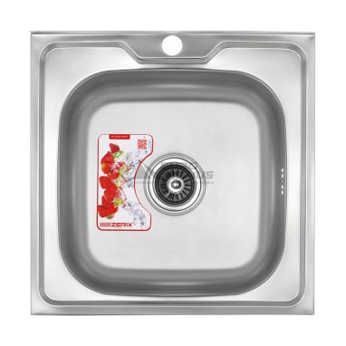 ZERIX Мойка накладная для кухни Z5050-08-180MD Micro Decor без крыла микродекор (ZS0583)