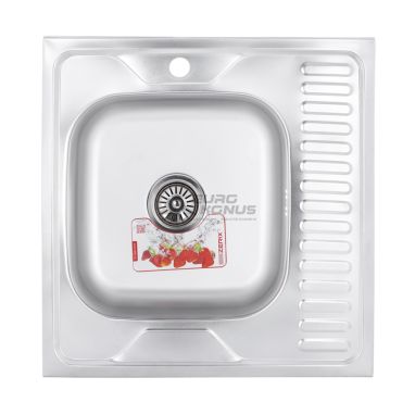 ZERIX Мойка накладная для кухни Z6060L-06-160MD Micro Decor правое крыло микродекор (ZS0585)