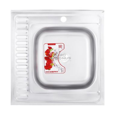 ZERIX Мойка накладная для кухни Z6060R-08-180MD Micro Decor левое крыло микродекор (ZS0591)