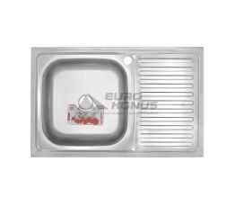 ZERIX Мойка накладная для кухни Z8050L-06-160P Polish правое крыло полированная (ZS0593)