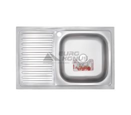 ZERIX Мийка накладна для кухні Z8050R-08-180E Satin ліве крило матова