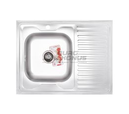 ZERIX Мийка накладна для кухні Z8060L-08-180MD Micro Decor праве крило мікродекор