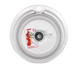 ZERIX Мийка врізна для кухні Z510-08-180D Decor без крила декор