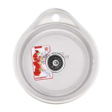 ZERIX Мойка врезная для кухни Z4843-08-180D Decor без крыла декор (ZX1599)