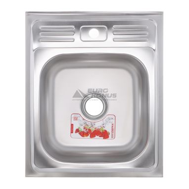 ZERIX Мойка накладная для кухни Z5060-04-160E Satin без крыла матовая (ZX1610)