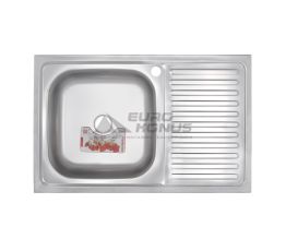 ZERIX Мойка накладная для кухни Z8050L-04-160E Satin правое крыло матовая (ZX1614)