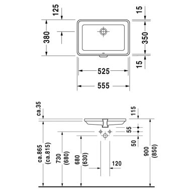 DURAVIT Умывальник под столешницу для ванной комнаты 2nd Floor (0316530000)
