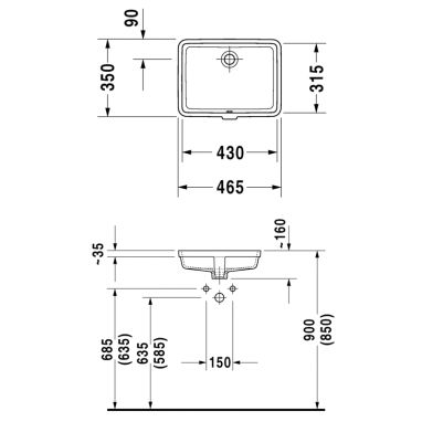 DURAVIT Умывальник под столешницу для ванной комнаты Vero (0330430000)