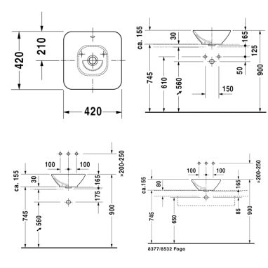 DURAVIT Умывальник накладной Bacino (0333420000)