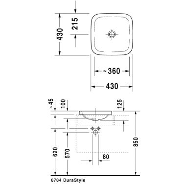 DURAVIT Умывальник врезной для ванной комнаты DuraStyle (0372430000)