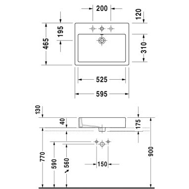 DURAVIT Умывальник накладной Vero (0452600000)
