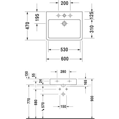 DURAVIT Умывальник подвесной для ванной комнаты Vero (0454600027)